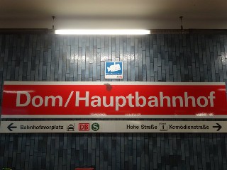 U-Bahn Haltestelle Dom/Hauptbahnhof